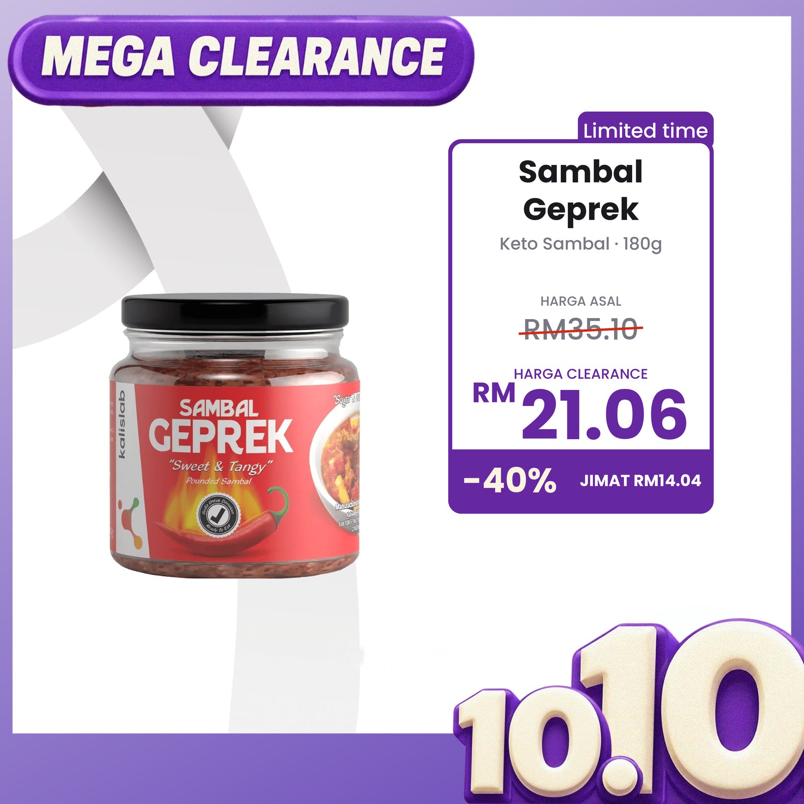 Kalislab Keto Sambal Geprek (180g)