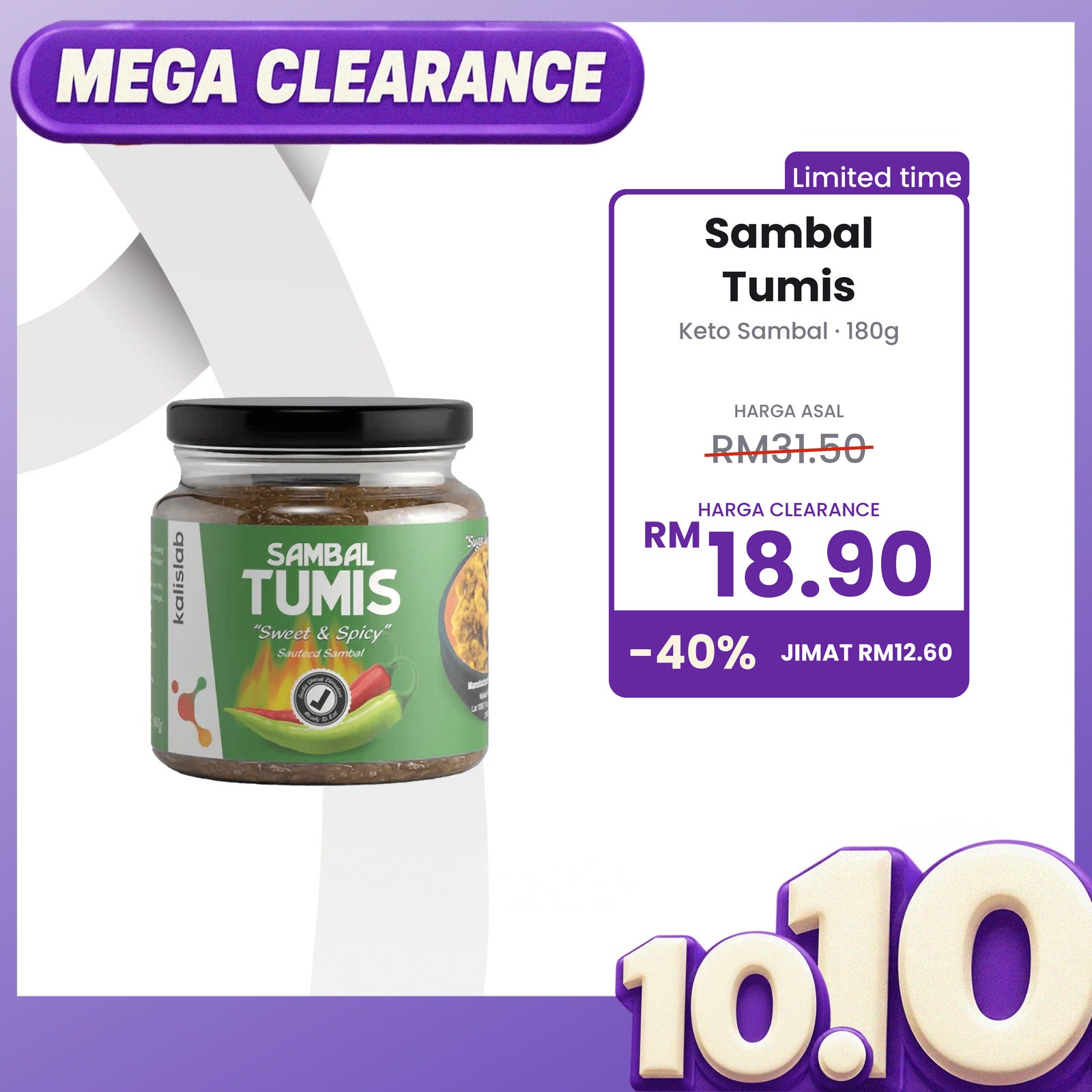 Kalislab Keto Sambal Tumis (180g)