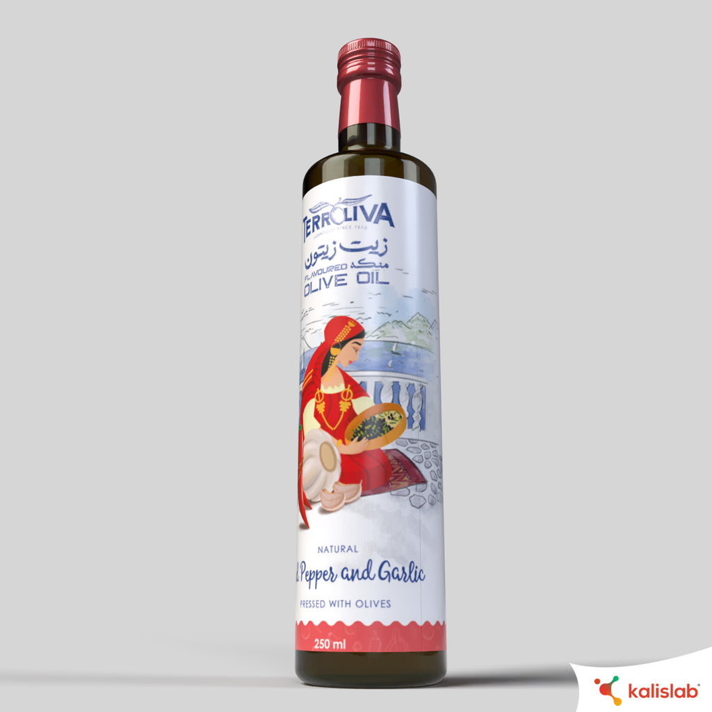 Terroliva Premium Flavoured Olive Oil - Red Pepper & Garlic (250ml)
