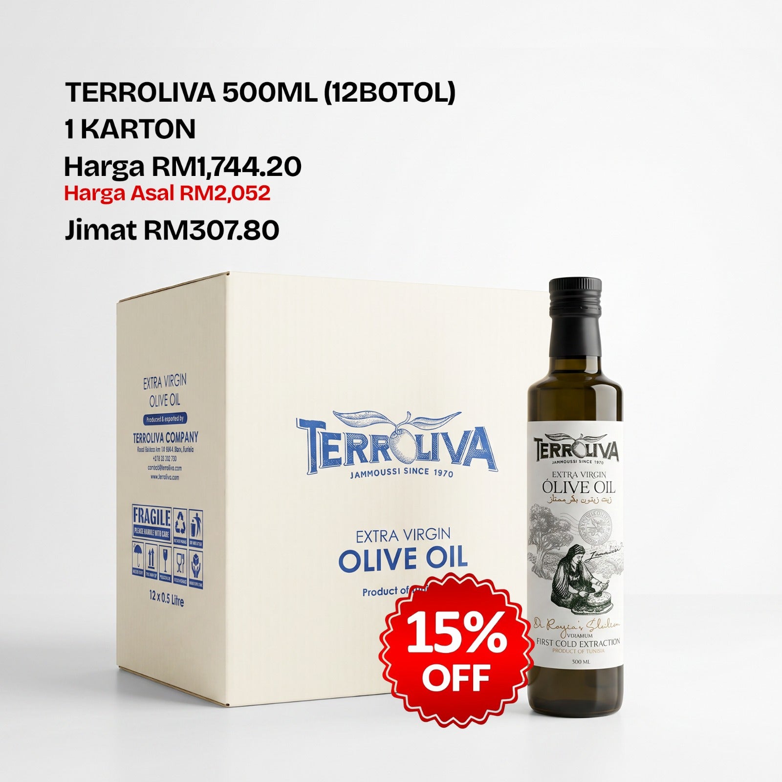 TERROLIVA DR RAZIN’S SELECTION 500ML – HIGH POLYPHENOL EXTRA VIRGIN OLIVE OIL FOR DAILY DIRECT CONSUMPTION