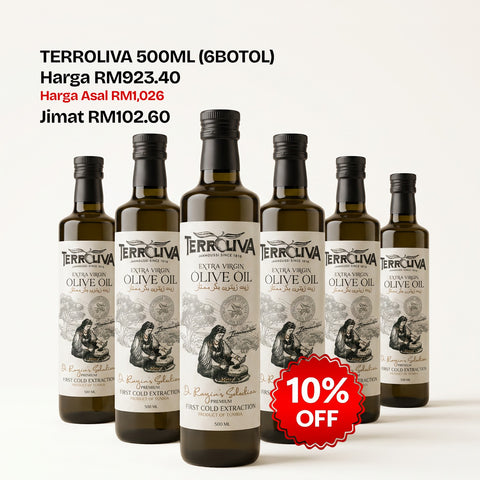 TERROLIVA DR RAZIN’S SELECTION 500ML – HIGH POLYPHENOL EXTRA VIRGIN OLIVE OIL FOR DAILY DIRECT CONSUMPTION