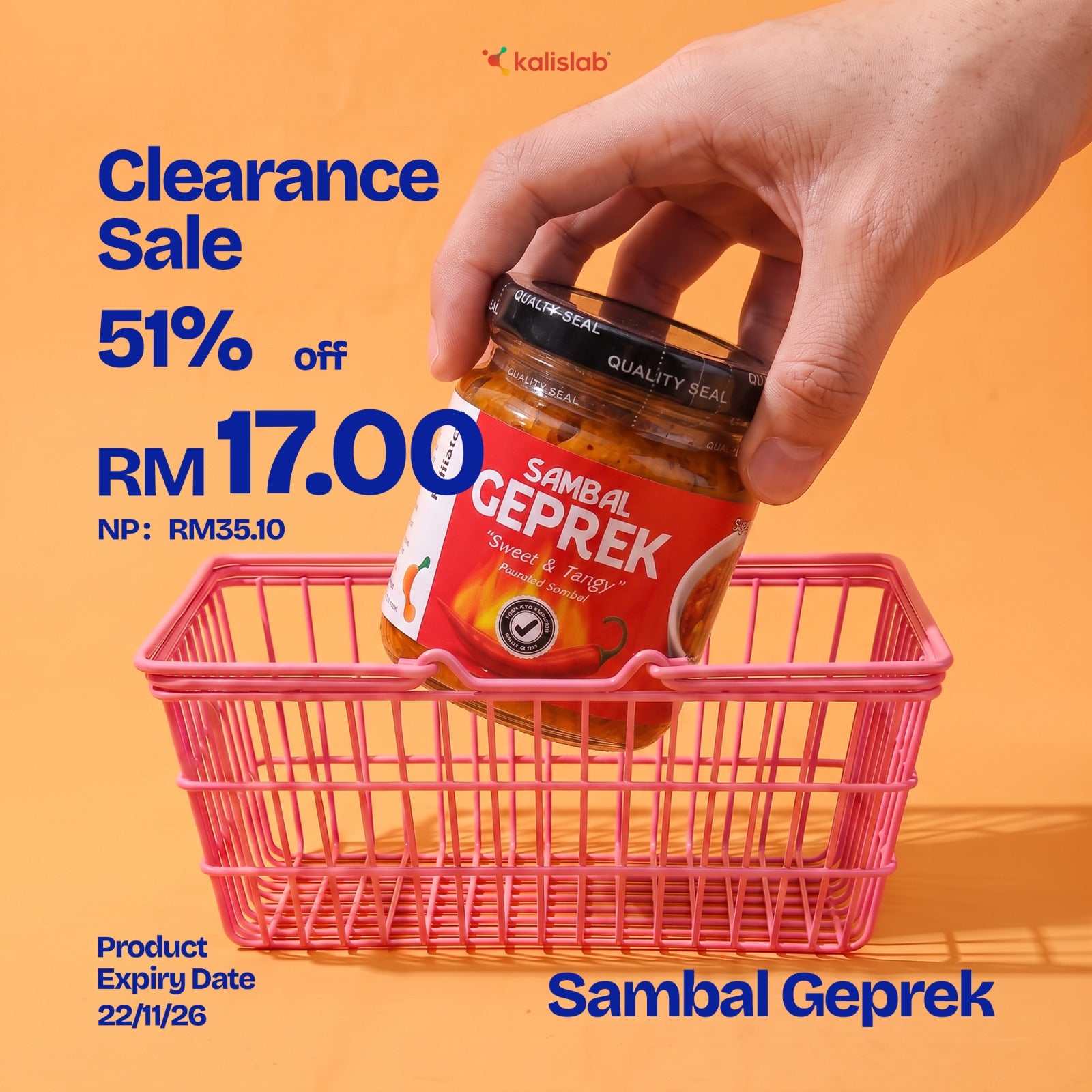 Kalislab Keto Sambal Geprek (180g)