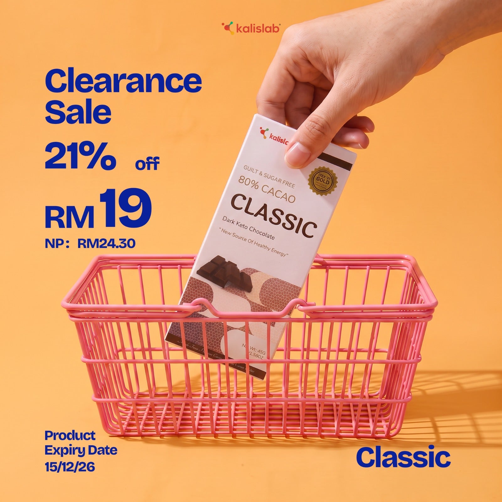 Kalislab Classic - Dark Cacao Keto Chocolate