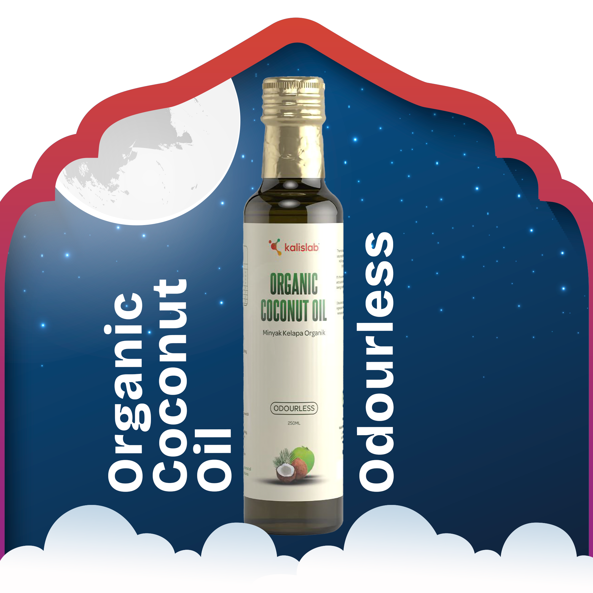 Kalislab Organic Odourless Coconut Oil (250ml)